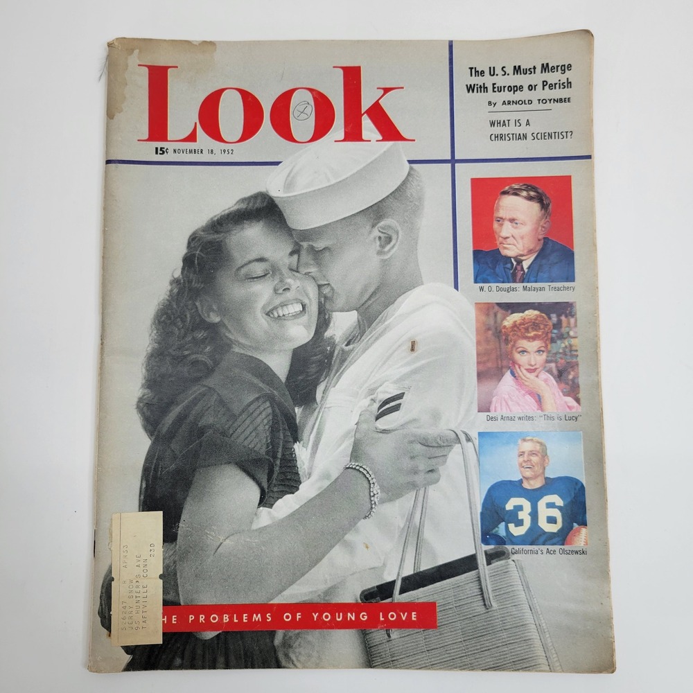 Vintage Look Magazine November 18 1952 Desi Arnaz Young Love Chesterfield Ad